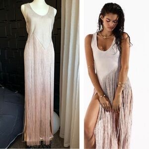 NWT Asilio/Revolve Gatsby fringe top 4 beige/cream 1920's boho